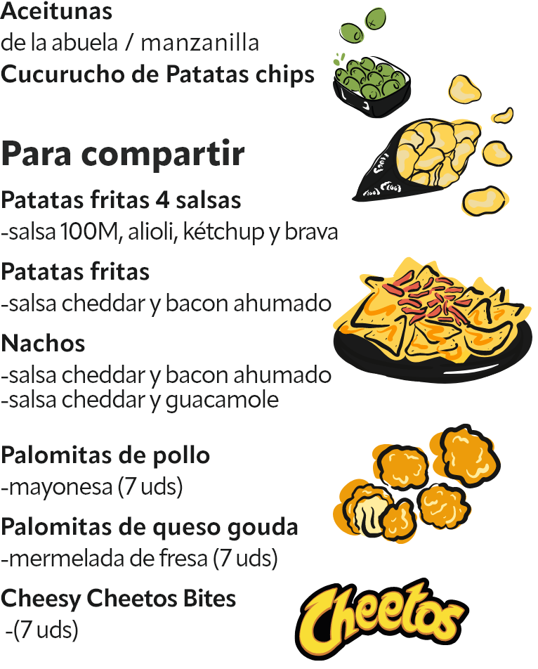 Carta de aperitivos