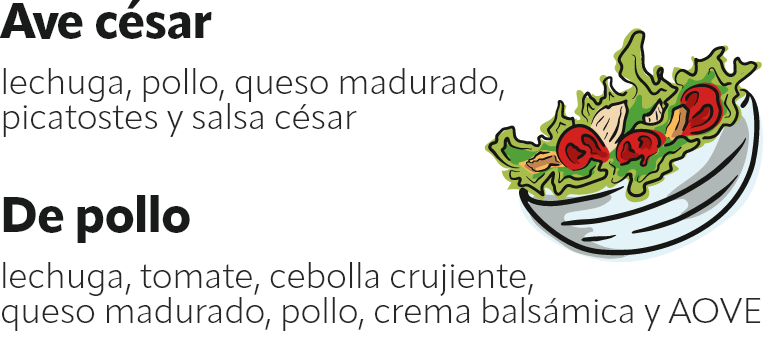 Carta de Ensaladas