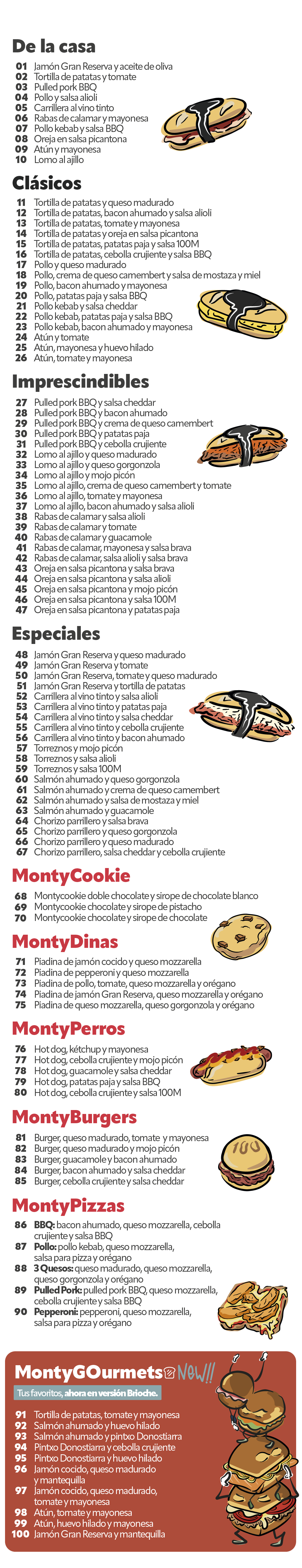 Carta de montaditos